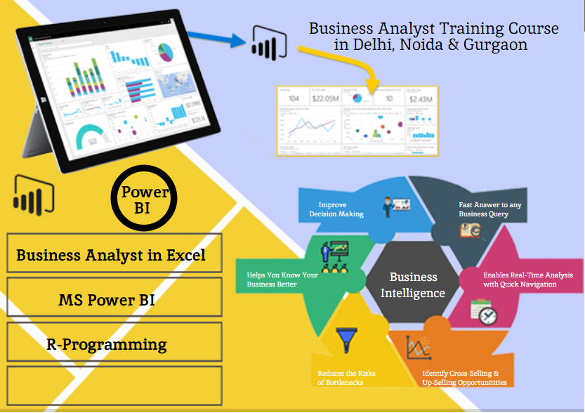 Business Analyst Institute in Delhi, Business Intelligence with MS Power BI, Tableau & BiG EVAL Analytics, Machine Learning Data Science with Python, 100% Job & 2023 Offer,